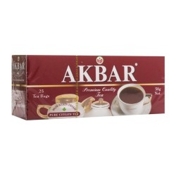 Чай, Akbar (Акбар) 2 г 25 шт Красно-белый пакетики с ярлычками