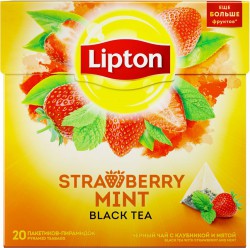 Чай, Lipton (Липтон) фильтр-пакет 1.7 г 20 шт клубника мята в пирамидках